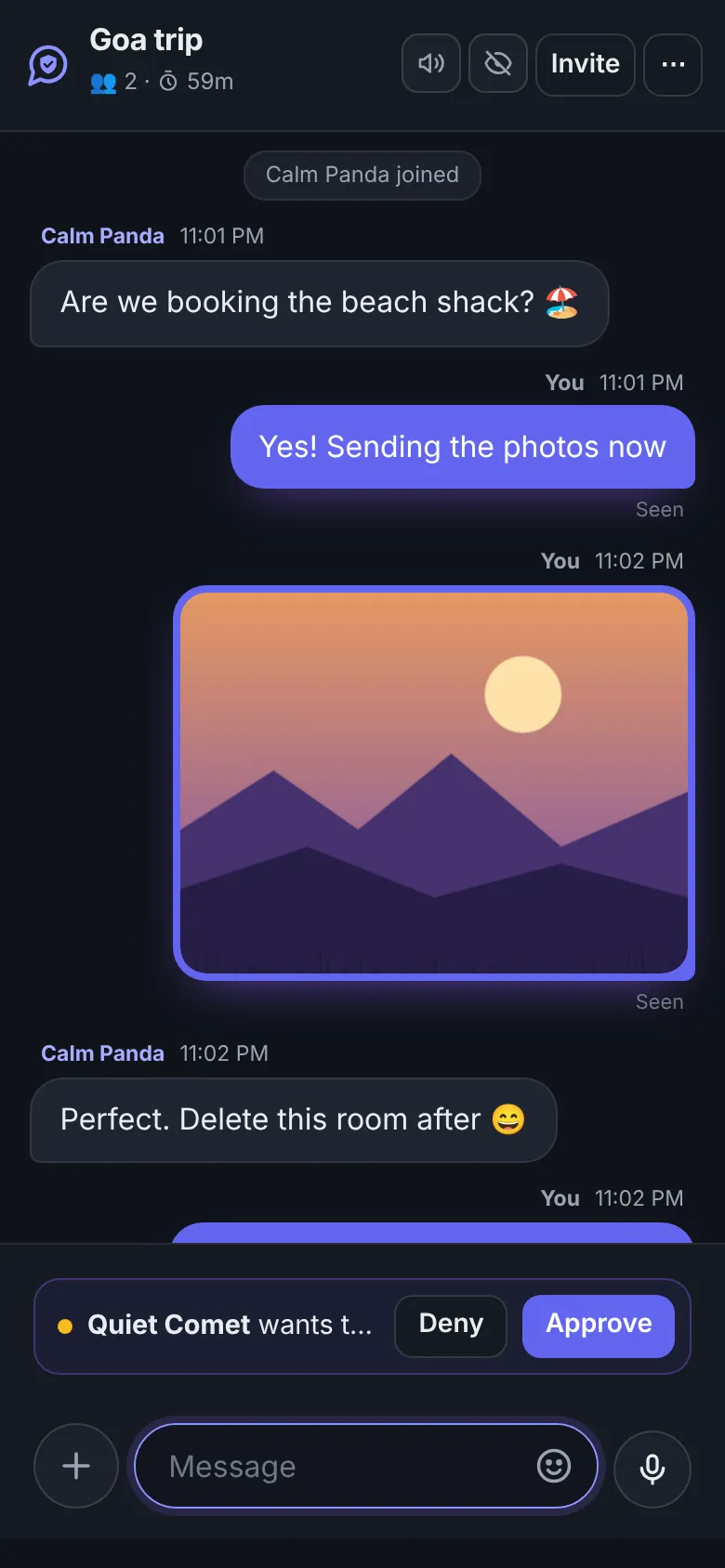 A DiffWeb room owner approving a join request
